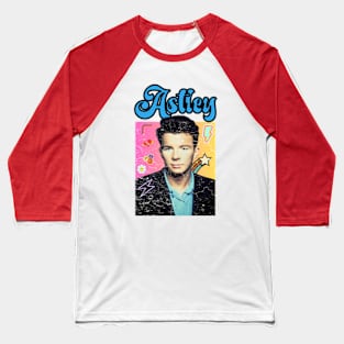 Rick Astley art 90s style retro vintage 80s Baseball T-Shirt